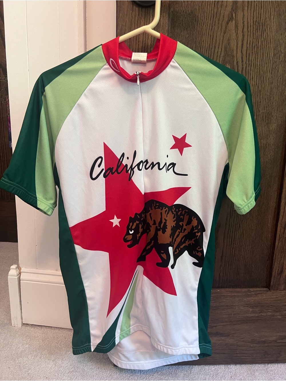 California Graphic Cycling Jersey - Green, Red & White